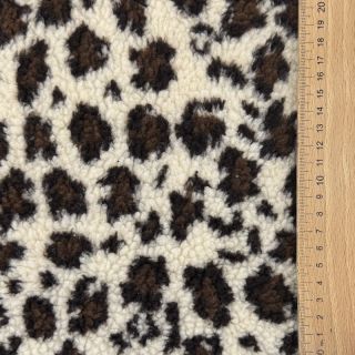 Coat fabric TEDDY Panthera off white