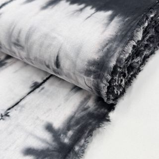 Cotton fabric HAND TIE DYE black