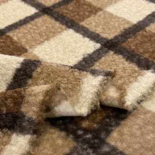 Coat fabric Bouclé Squares design E