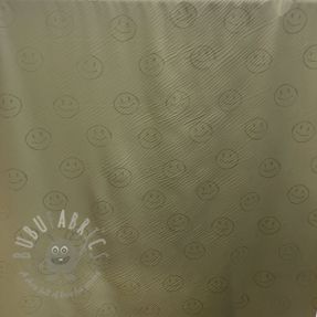 Raincoat fabric Happy faces army green 2nd class
