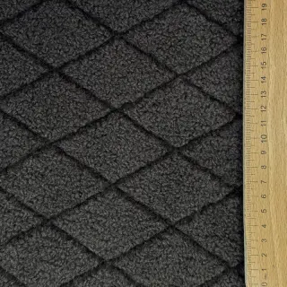 Coat fabric TEDDY Diamond dark grey