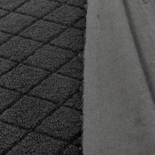 Coat fabric TEDDY Diamond dark grey