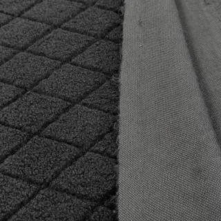 Coat fabric TEDDY Diamond dark grey