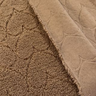 Coat fabric TEDDY Hearts in hearts brown