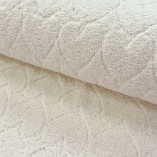 Coat fabric TEDDY Hearts in hearts ecru