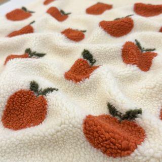 Coat fabric TEDDY JACQUARD Apples