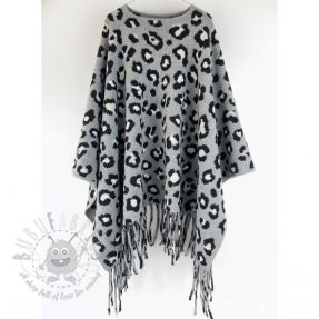 Poncho PRATO boiled wool Panther grey