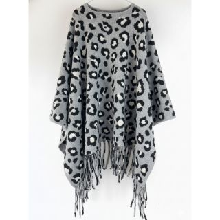 Poncho PRATO boiled wool Panther grey