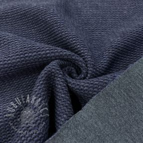 Coat fabric DOUBLE FACE WITH JERSEY dark blue