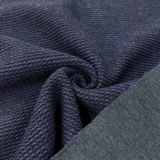 Coat fabric DOUBLE FACE WITH JERSEY dark blue