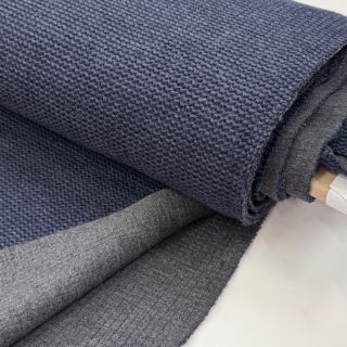 Coat fabric DOUBLE FACE WITH JERSEY dark blue