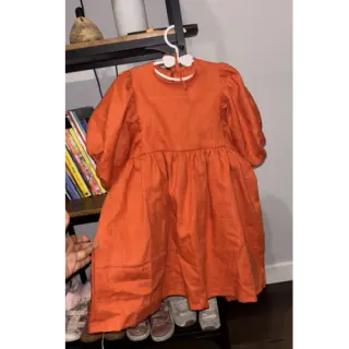 Linen enzyme washed 170 g pumpkin orange