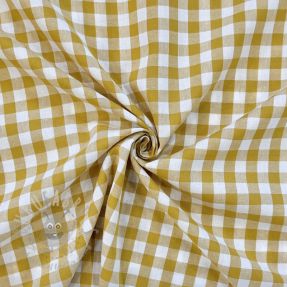 Cotton fabric Check ochre