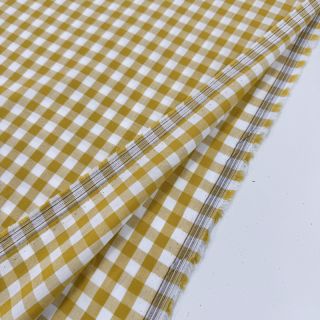 Cotton fabric Check ochre