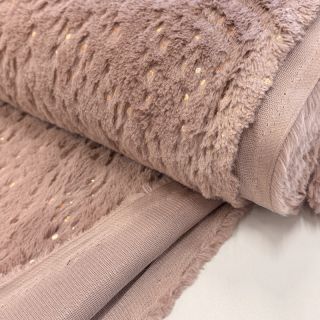 Faux fur FOIL dark rose
