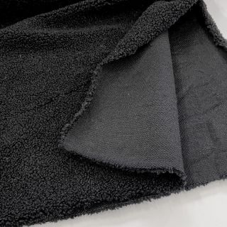 Coat fabric TEDDY black