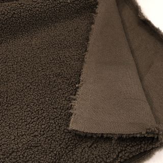 Coat fabric TEDDY dark brown