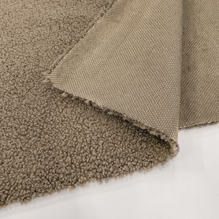 Coat fabric TEDDY soft taupe