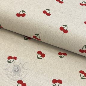 Decoration fabric Linenlook Cherries natural
