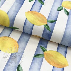 Decoration fabric Lemons blue digital print