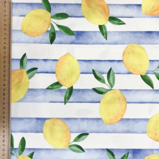 Decoration fabric Lemons blue digital print