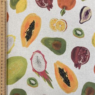 Decoration fabric Linenlook Fruit digital print