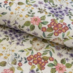 Decoration fabric Linenlook Flowers meadow digital print