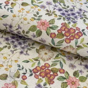 Decoration fabric Linenlook Flowers meadow digital print