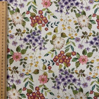 Decoration fabric Linenlook Flowers meadow digital print