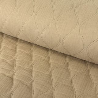 Double gauze/muslin QUILT Wave beige