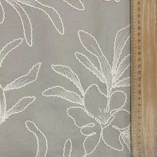 Cotton fabric EMBROIDERY GABARDINE Luana grey