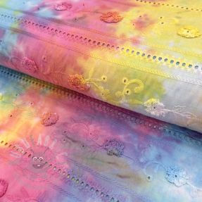 Cotton fabric EMBROIDERY Tie dye Della design B