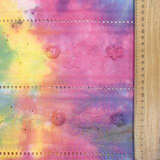 Cotton fabric EMBROIDERY Tie dye Della design B