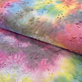 Cotton fabric EMBROIDERY Tie dye Della design A