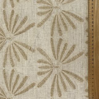 Linen viscose Desert flowers design A