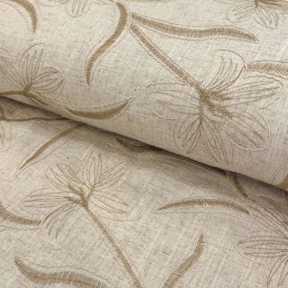 Linen viscose Desert flowers design C