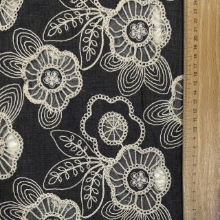 Cotton fabric JEANS EMBROIDERY Niva design C