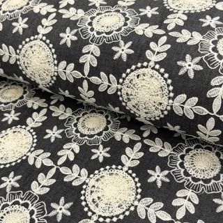 Cotton fabric JEANS EMBROIDERY Niva design D