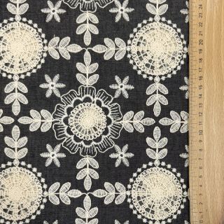 Cotton fabric JEANS EMBROIDERY Niva design D
