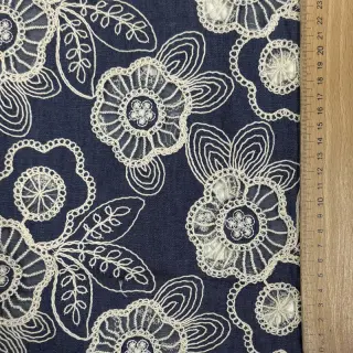 Cotton fabric JEANS EMBROIDERY Niva design A