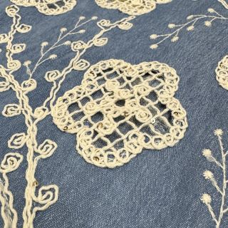 Cotton fabric JEANS EMBROIDERY Flora design D