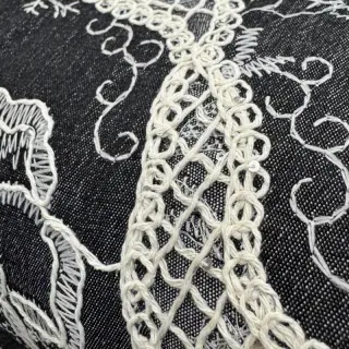 Cotton fabric JEANS EMBROIDERY Flora design E