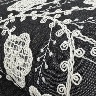 Cotton fabric JEANS EMBROIDERY Flora design F