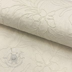 Cotton fabric EMBROIDERY GABARDINE Luana natural