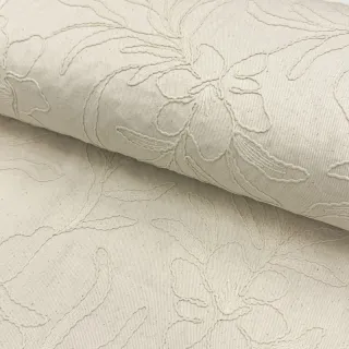 Cotton fabric EMBROIDERY GABARDINE Luana natural