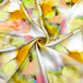 Viscose SATIN Ambre yellow digital print