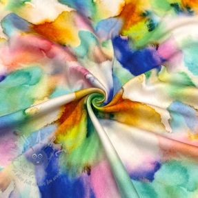 Viscose SATIN Ambre blue digital print