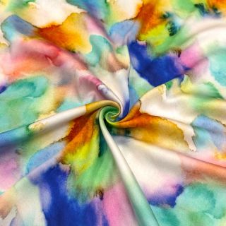 Viscose SATIN Ambre blue digital print