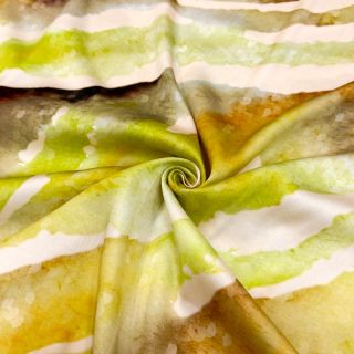 Viscose SATIN Chloe green digital print