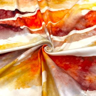 Viscose SATIN Chloe red digital print